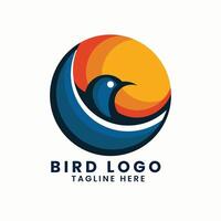 Colorful bird symbol sign concept vector logo design template design