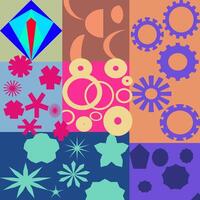 Abstract geometric vector with miscellaneous shapes with handmade style. The vector illustration is suitable to use abstract vector content media.