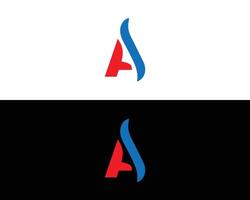 Letter AS or SA abstract logo design concept vector template.