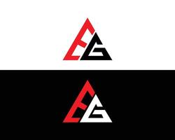 Letter EG triangle logo design vector template.