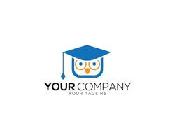 Owl education icon logo design vector template.