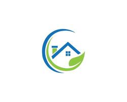 Home eco green logo vector template.