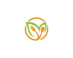 Organic or healthy food logo design vector template.