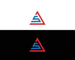 Letter AS or SA Triangle Abstract Logo Design Vector Template.