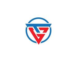 Triangle GT or TG letter initial logo design vector template.