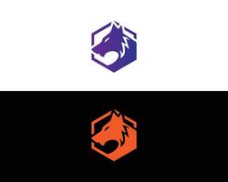 Fox or Wolf silhouette logo icon design wolf sign animal symbol vector illustration.