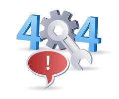 Repair internet error code 404, flat isometric 3d illustration vector