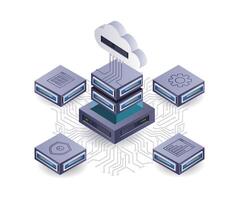 Network management cloud server technology vector