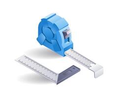 Isometric flat meter tool 3d illustration vector