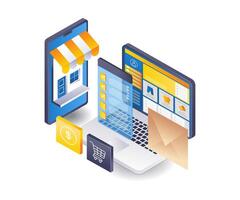 Development of technological e-commerce applications vector