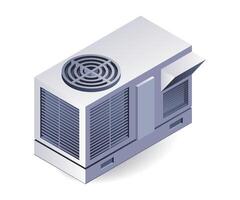 Construction HVAC system flat isometric 3d illustration vector