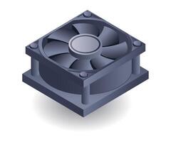 Computer VGA cooler flat isometric 3d illustration vector