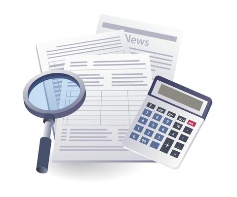 Calculating annual income tax concept, flat isometric 3d illustration