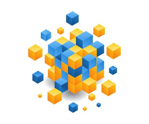 Abstract grid blockchain technology illustration