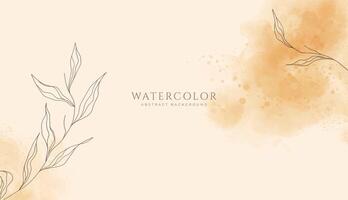 Abstract horizontal watercolor background. Neutral light colored empty space background illustration vector