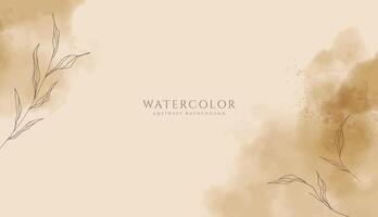 Abstract horizontal watercolor background. Neutral light colored empty space background illustration vector