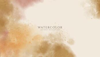 Abstract horizontal watercolor background. Neutral light brown yellow colored empty space background illustration vector