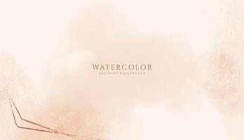 Abstract horizontal watercolor background. Neutral light brown colored empty space background illustration vector