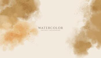 Abstract horizontal watercolor background. Neutral light brown yellow colored empty space background illustration vector