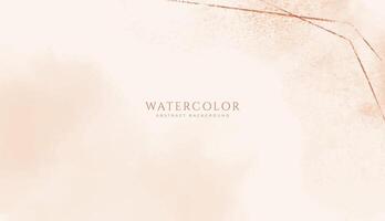 Abstract horizontal watercolor background. Neutral light brown colored empty space background illustration vector