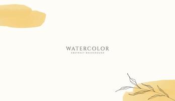 Abstract horizontal watercolor background. Neutral light brown yellow colored empty space background illustration vector