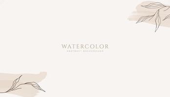 Abstract horizontal watercolor background. Neutral light colored empty space background illustration vector