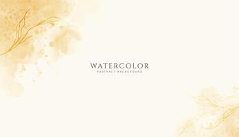 Abstract horizontal watercolor background. Neutral light brown yellow colored empty space background illustration vector