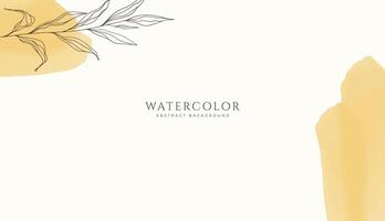 Abstract horizontal watercolor background. Neutral light brown yellow colored empty space background illustration vector