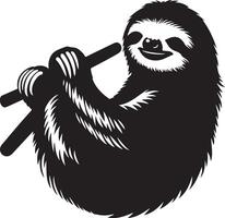 Sloth, Black and White Vector illustration