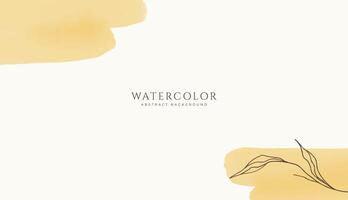 Abstract horizontal watercolor background. Neutral light brown yellow colored empty space background illustration vector