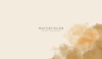 Abstract horizontal watercolor background. Neutral light brown yellow colored empty space background illustration vector