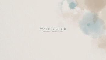 Abstract horizontal watercolor background. Neutral light brown blue colored empty space background illustration vector