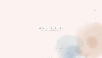 Abstract horizontal watercolor background. Neutral light brown blue colored empty space background illustration vector