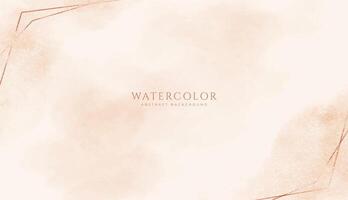 Abstract horizontal watercolor background. Neutral light brown colored empty space background illustration vector