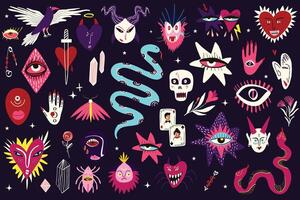 funny creepy Halloween characters vector