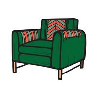 Armchair in retro style illustration vector