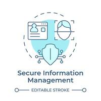 Secure information management soft blue concept icon. Digital security, data privacy. Round shape line illustration. Abstract idea. Graphic design. Easy to use in infographic, blog post vector