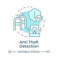 Anti theft detection soft blue concept icon. Security measures, access control. Information secure, Round shape line illustration. Abstract idea. Graphic design. Easy to use in infographic, blog post vector