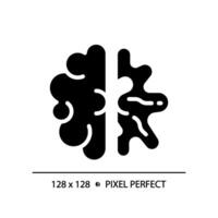 Alzheimer brain black glyph icon. Neurological disorder, dementia care. Cognitive development, brain damage. Silhouette symbol on white space. Solid pictogram. Vector isolated illustration