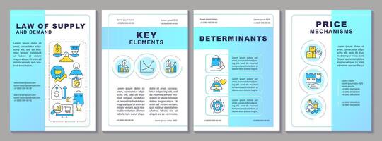 Demand and supply factors brochure template. Market economy. Leaflet design with linear icons. Editable 4 vector layouts for presentation, annual reports