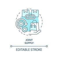 Joint supply soft blue concept icon. Production of one good results in production of another. Round shape line illustration. Abstract idea. Graphic design. Easy to use in brochure marketing vector