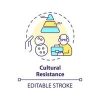 Cultural resistance multi color concept icon. Resistance from employees of traditional hierarchies. Round shape line illustration. Abstract idea. Graphic design. Easy to use in promotional material vector