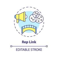 Rep link multi color concept icon. Representing needs and concerns to higher circle. Round shape line illustration. Abstract idea. Graphic design. Easy to use in promotional material vector