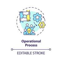 Operational process multi color concept icon. Circle member fulfill certain duties. Effectively work. Round shape line illustration. Abstract idea. Graphic design. Easy to use in promotional material vector