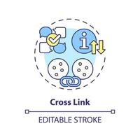 Cross link multi color concept icon. Communication, connecting and coordination between circles. Round shape line illustration. Abstract idea. Graphic design. Easy to use in promotional material vector