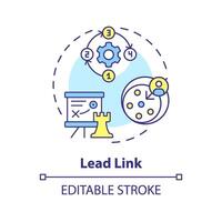 Lead link multi color concept icon. Assigning roles within circle and setting priorities, strategies. Round shape line illustration. Abstract idea. Graphic design. Easy to use in promotional material vector