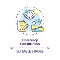 Holacracy constitution multi color concept icon. Rules and structures of holacracy organization. Round shape line illustration. Abstract idea. Graphic design. Easy to use in promotional material vector