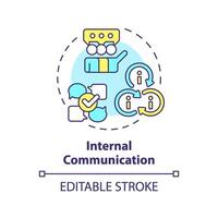 Internal communication multi color concept icon. Clearer, more efficient exchanges of information. Round shape line illustration. Abstract idea. Graphic design. Easy to use in promotional material vector