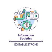 Information societies multi color concept icon. Technological progress. Internet and social media. Round shape line illustration. Abstract idea. Graphic design. Easy to use in article vector