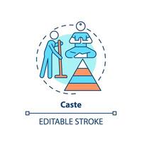 Caste system multi color concept icon. Social stratification. Traditional social order. Societal hierarchy. Round shape line illustration. Abstract idea. Graphic design. Easy to use in article vector